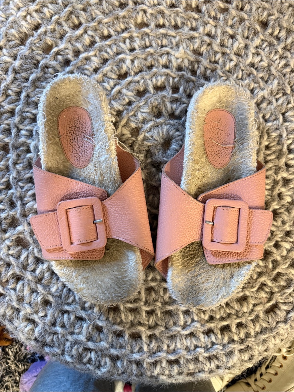 Nordstrom Pink Leather Slides